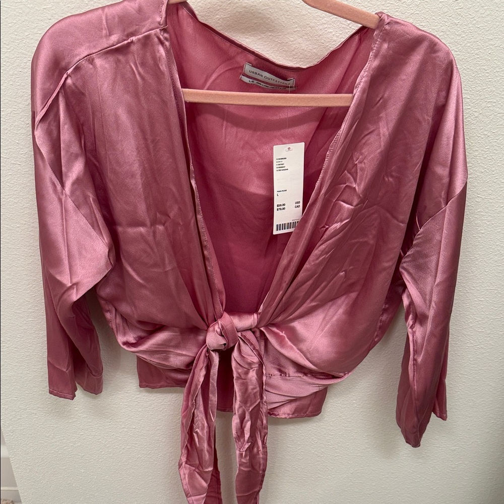 Urban Outfitters Rose Satin Top